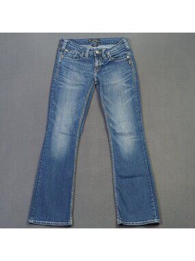 Silver Jeans Women's 28x31 Fits 29x29 Blue Aiko Bootcut Denim